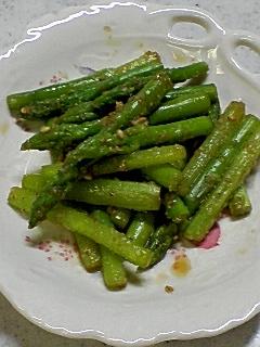 麺つゆで！アスパラの胡麻和え