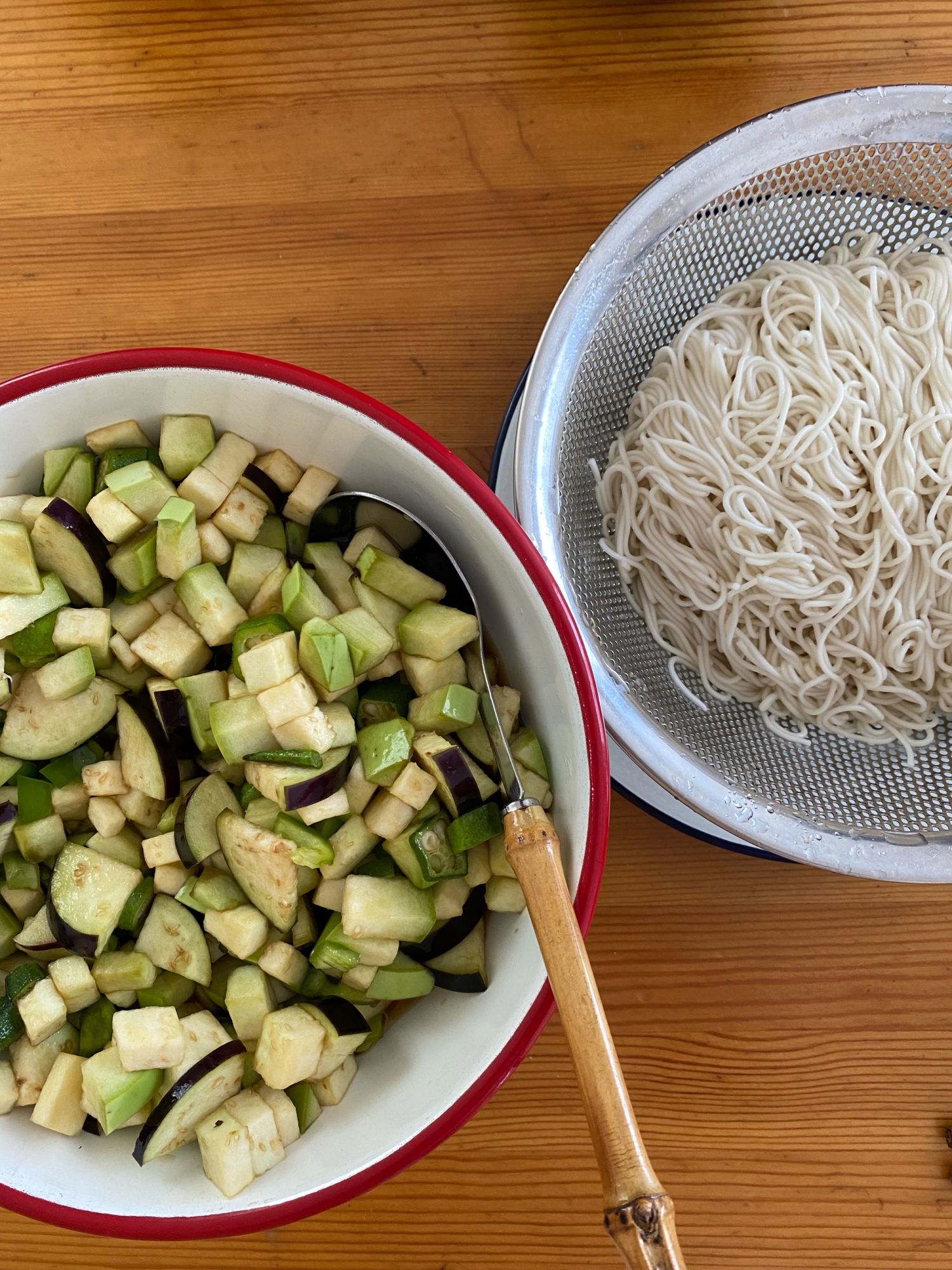 夏野菜たっぷりそうめん