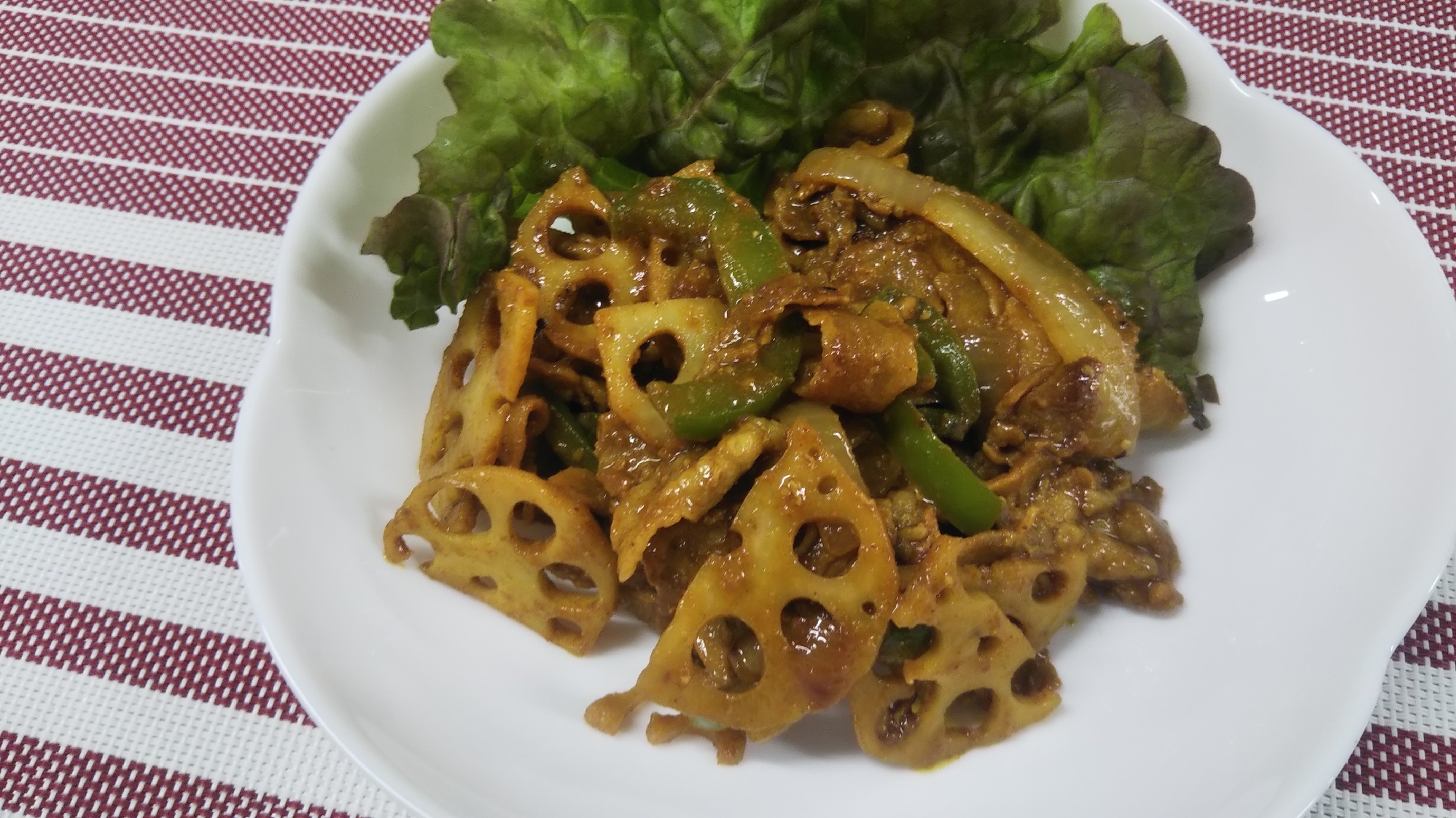 豚肉とレンコンのカレー炒め