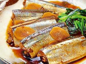 秋刀魚と小松菜の生姜煮♪