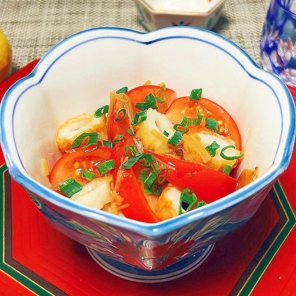 3分で爆速おつまみ!竹輪とフルーツトマトの小鉢