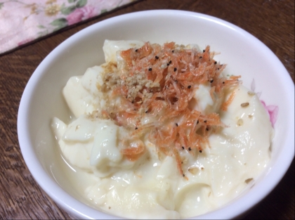 簡単♪レンジで干しえび湯豆腐