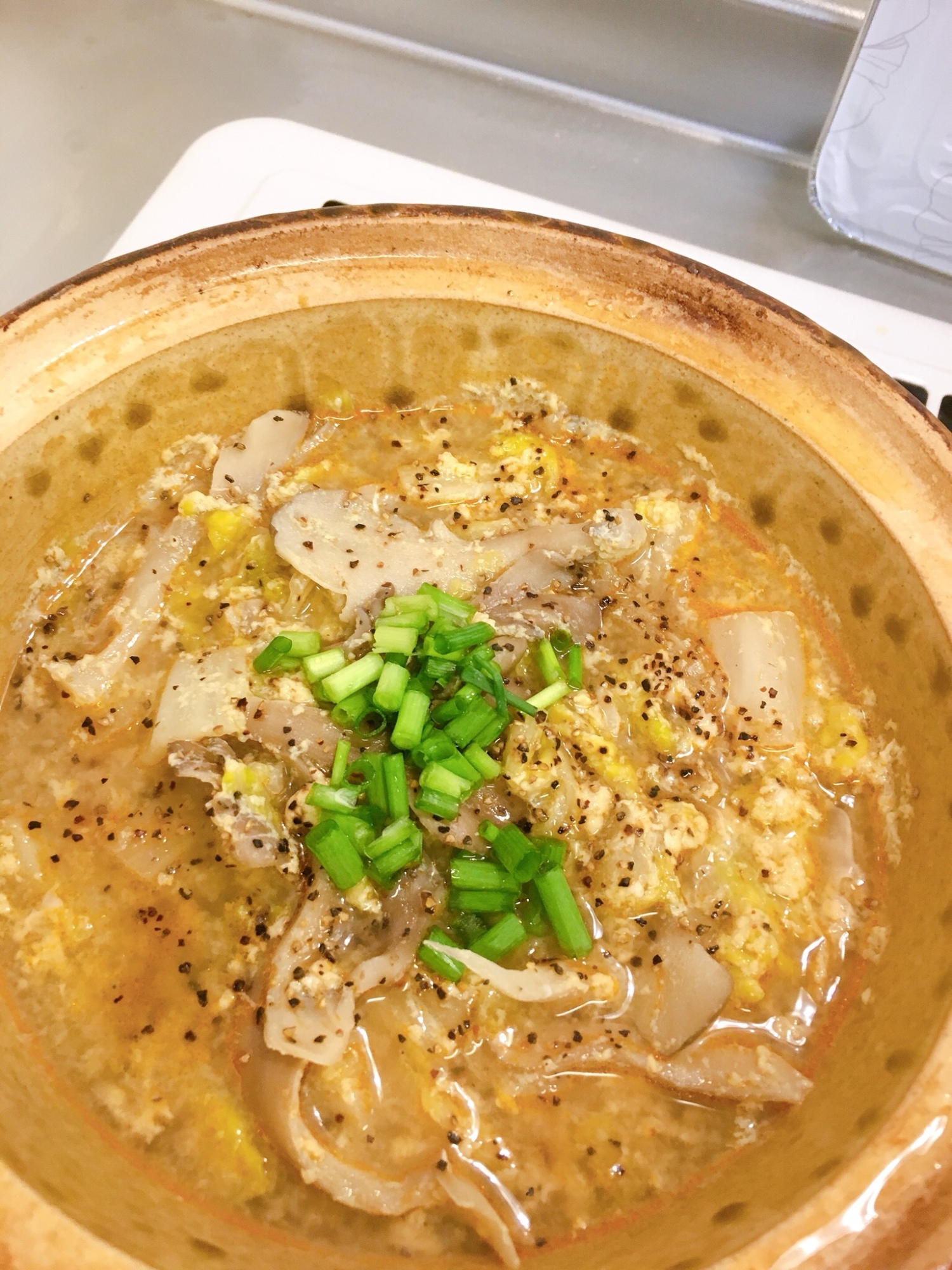 白菜と舞茸のサンラータンスープ