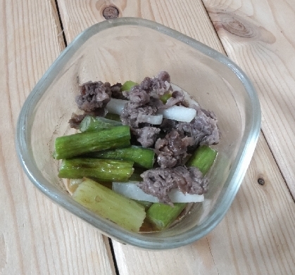 ご飯がすすむ♡大根と豚ひき肉とにんにくの芽炒め