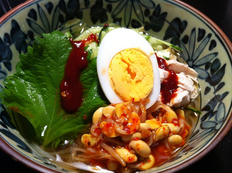 鶏肉で！さっぱり冷麺