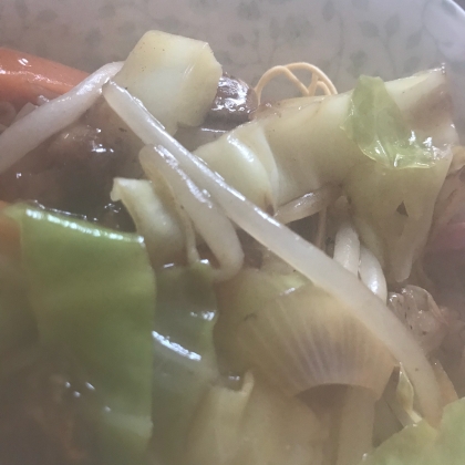 野菜炒めの塩麹と鰹節和え