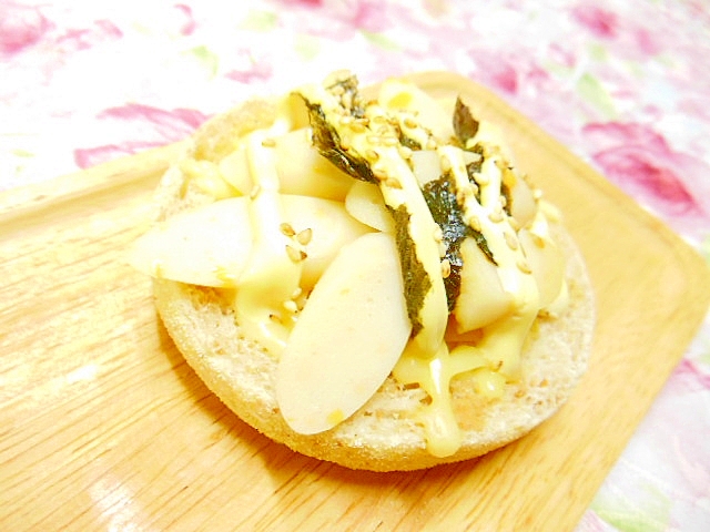 ❤チーズ蒲鉾と韓国海苔のライ麦マフィントースト❤
