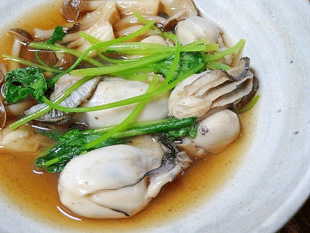 おつまみ☆　「牡蠣とシメジのサッと煮」