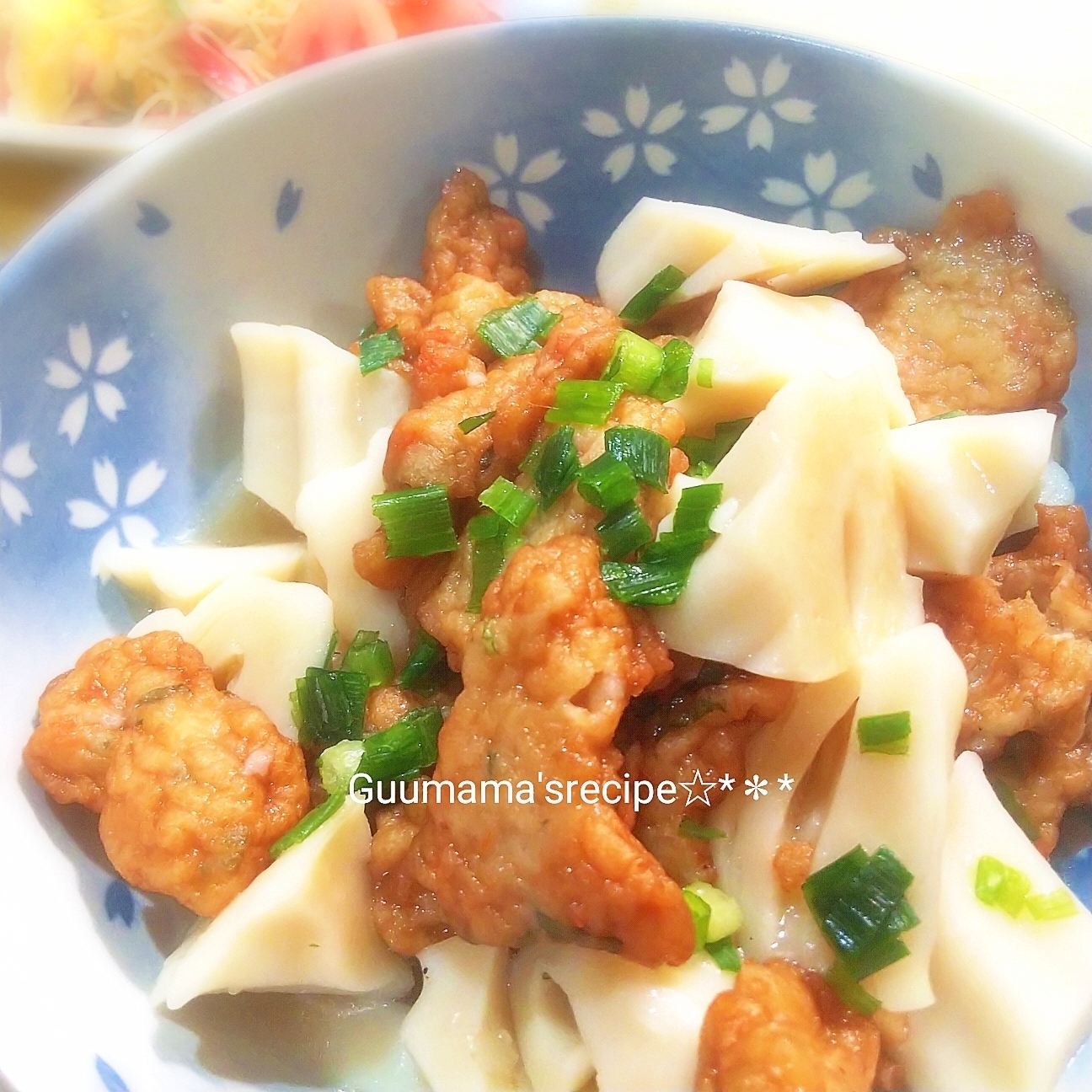 うどんスープの素で簡単♡ちくわぶとさつま揚げの煮物