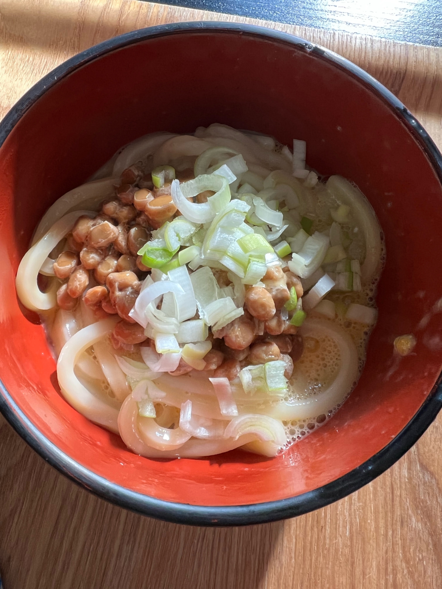 電子レンジで♪釜玉なっとううどん