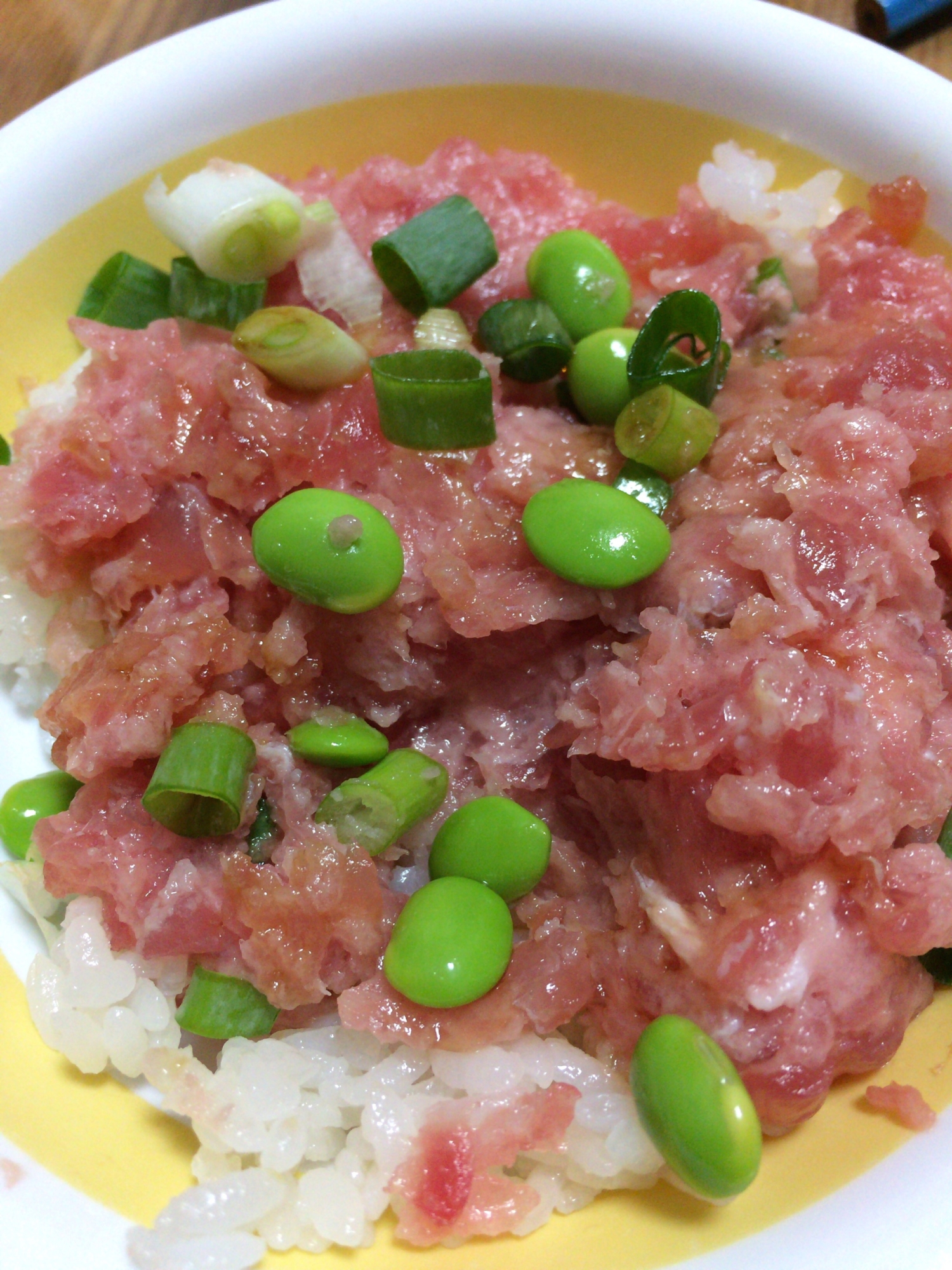 ネギトロと枝豆丼