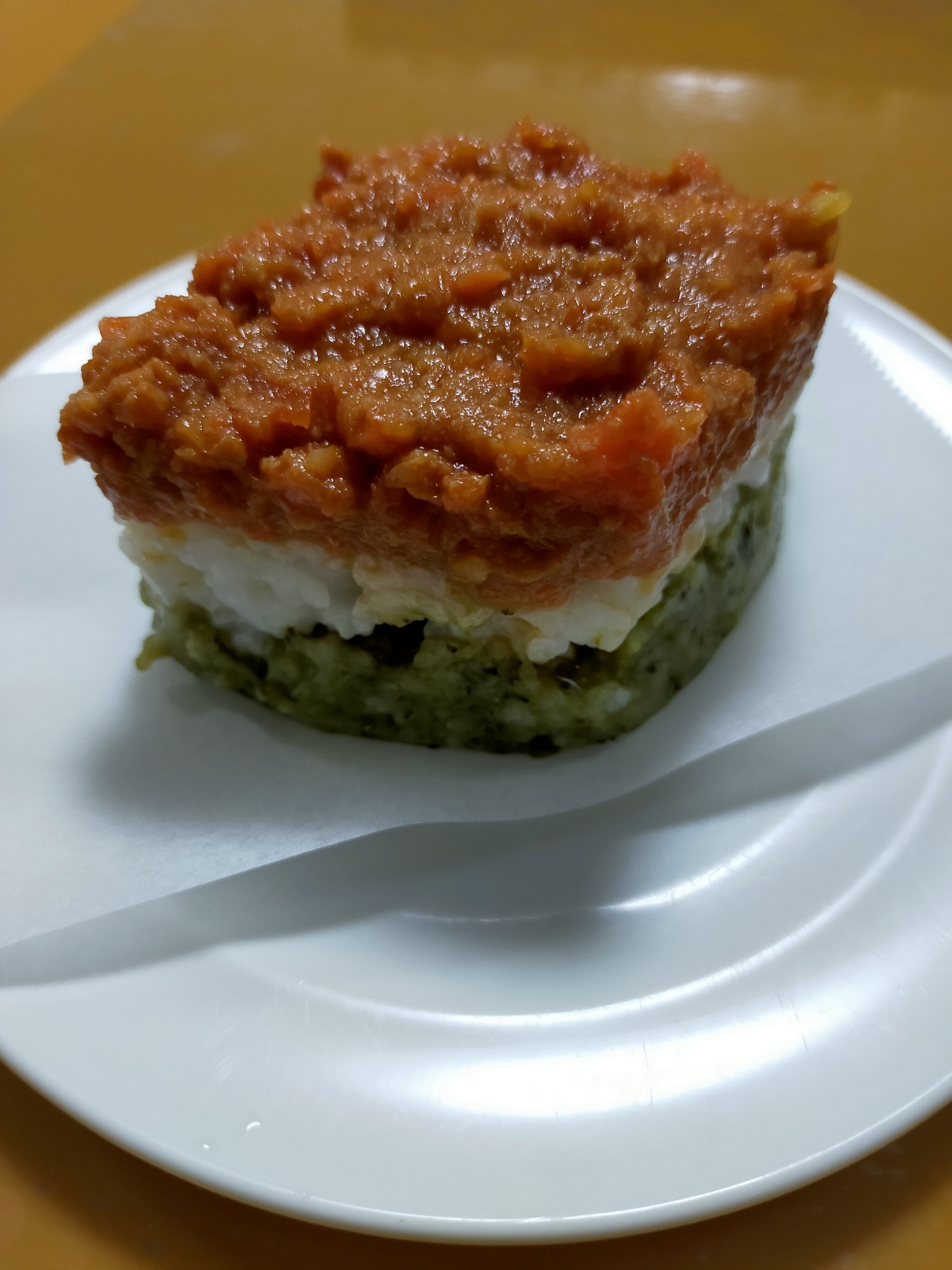 ひし餅風ご飯ケーキ【離乳食後期】