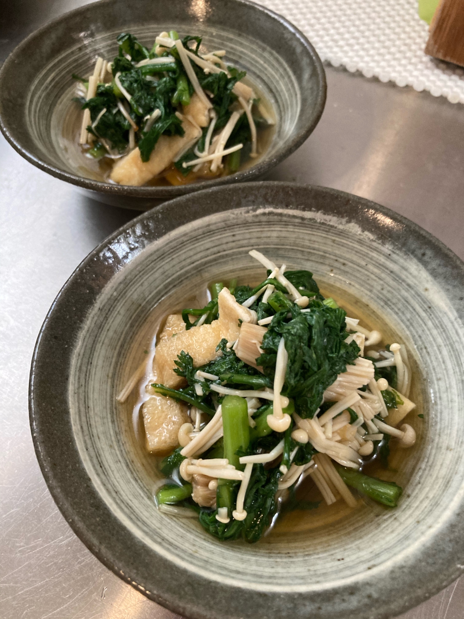 春菊とえのきの煮浸し