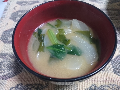 小松菜とかぶの味噌汁