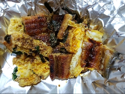 うなぎ、卵焼き乗せて作りました。おいしかったです。