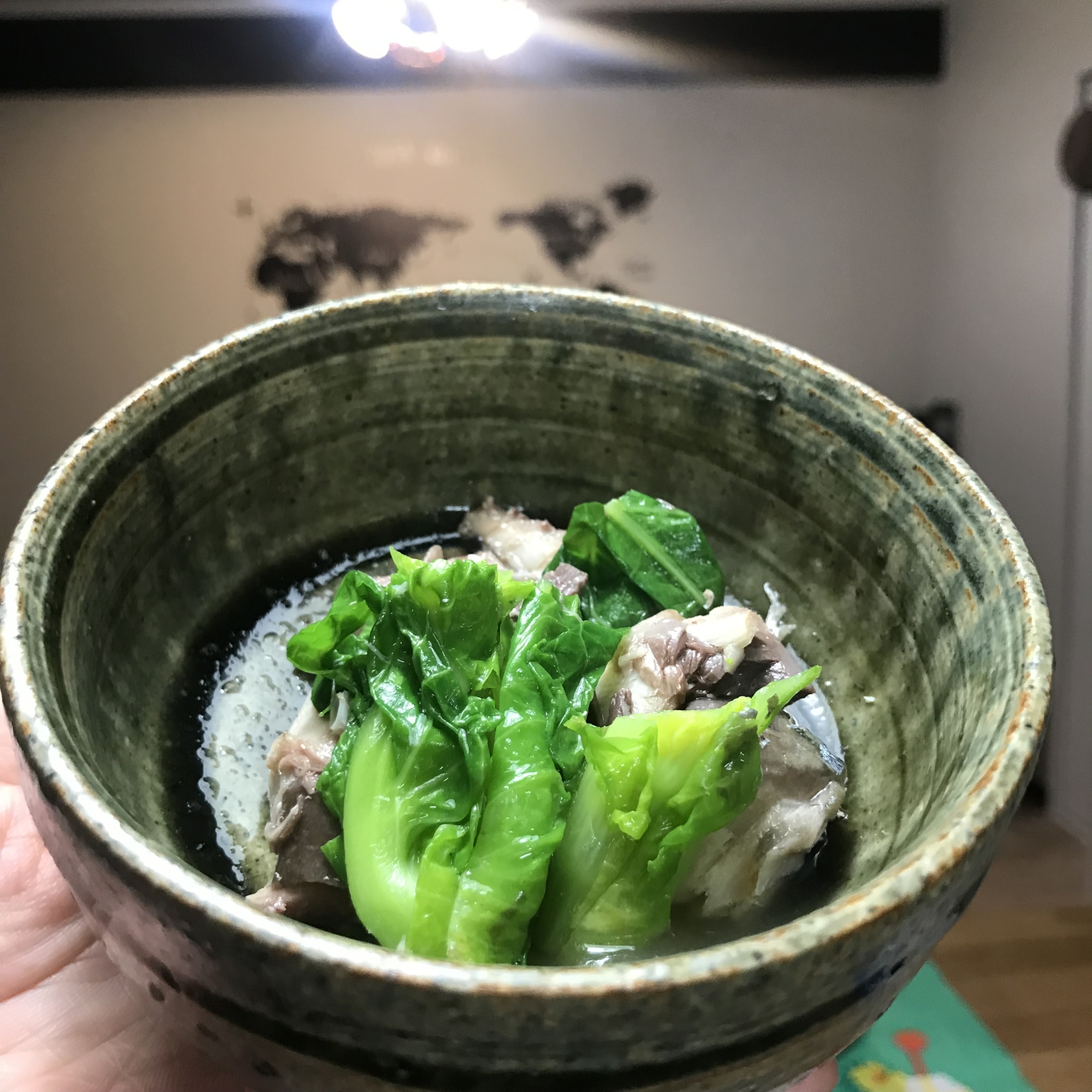 小松菜と鯖缶の煮物