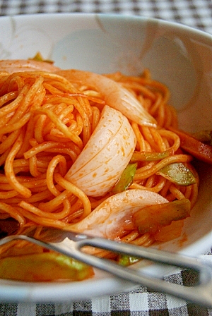 焼きそば麺で！ナポリタン