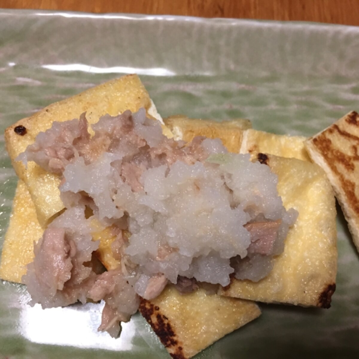 油揚げのツナおろしのせ レシピ 作り方 By ボンド子 楽天レシピ