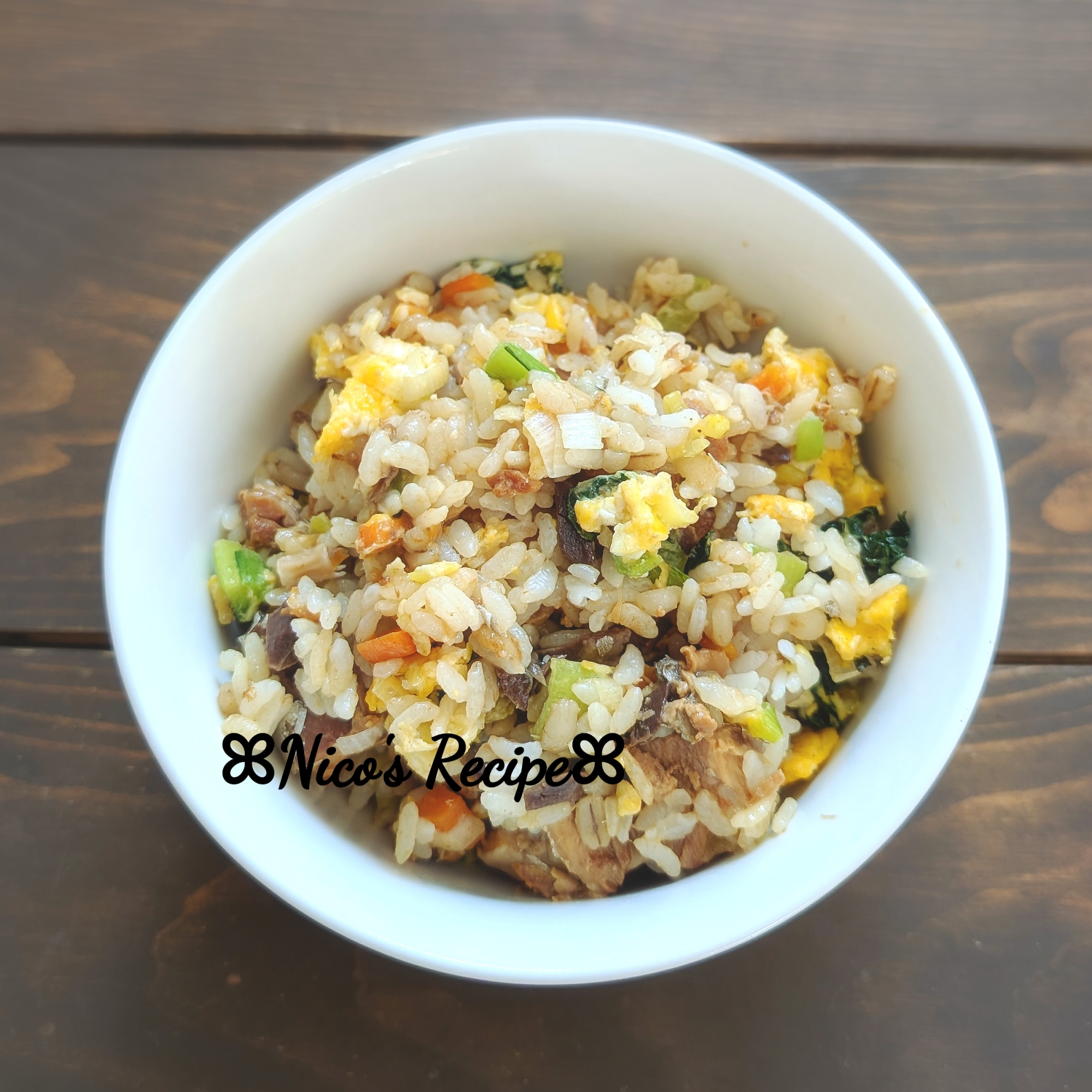 さば缶と小松菜のチャーハン