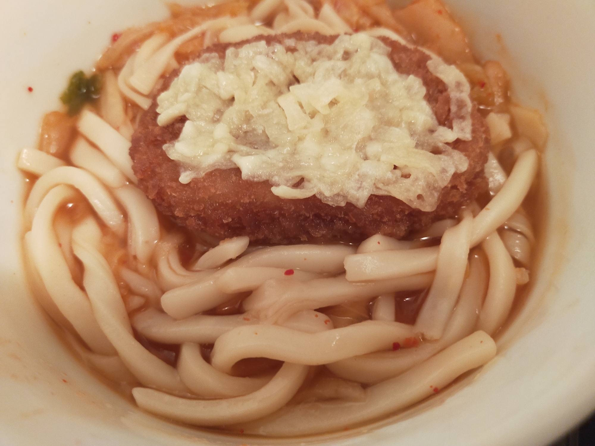 コロッケのせキムチうどん