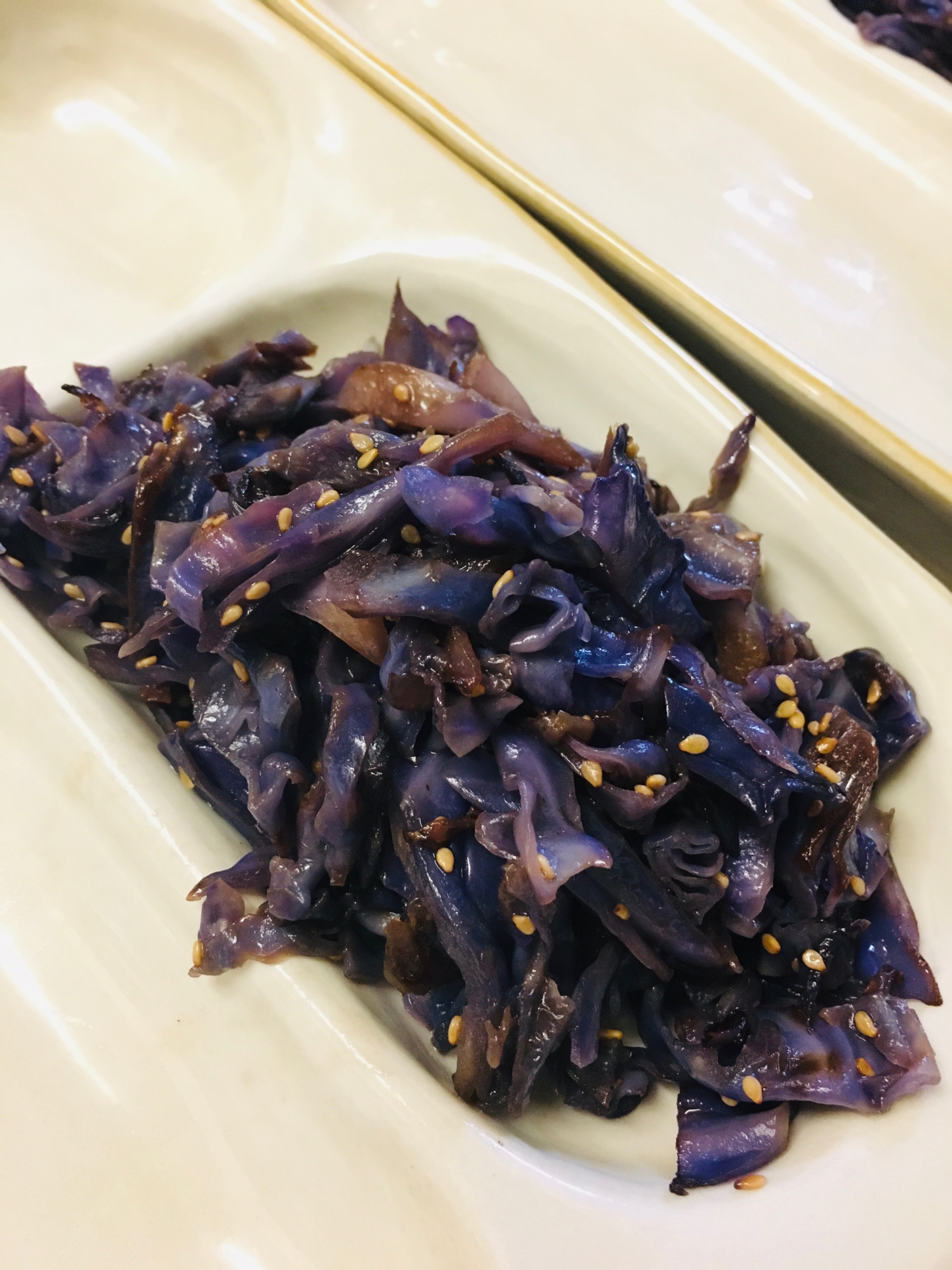 紫キャベツの中華炒め