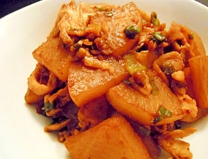 鶏胸肉と大根の焼肉のタレ漬け焼き☆