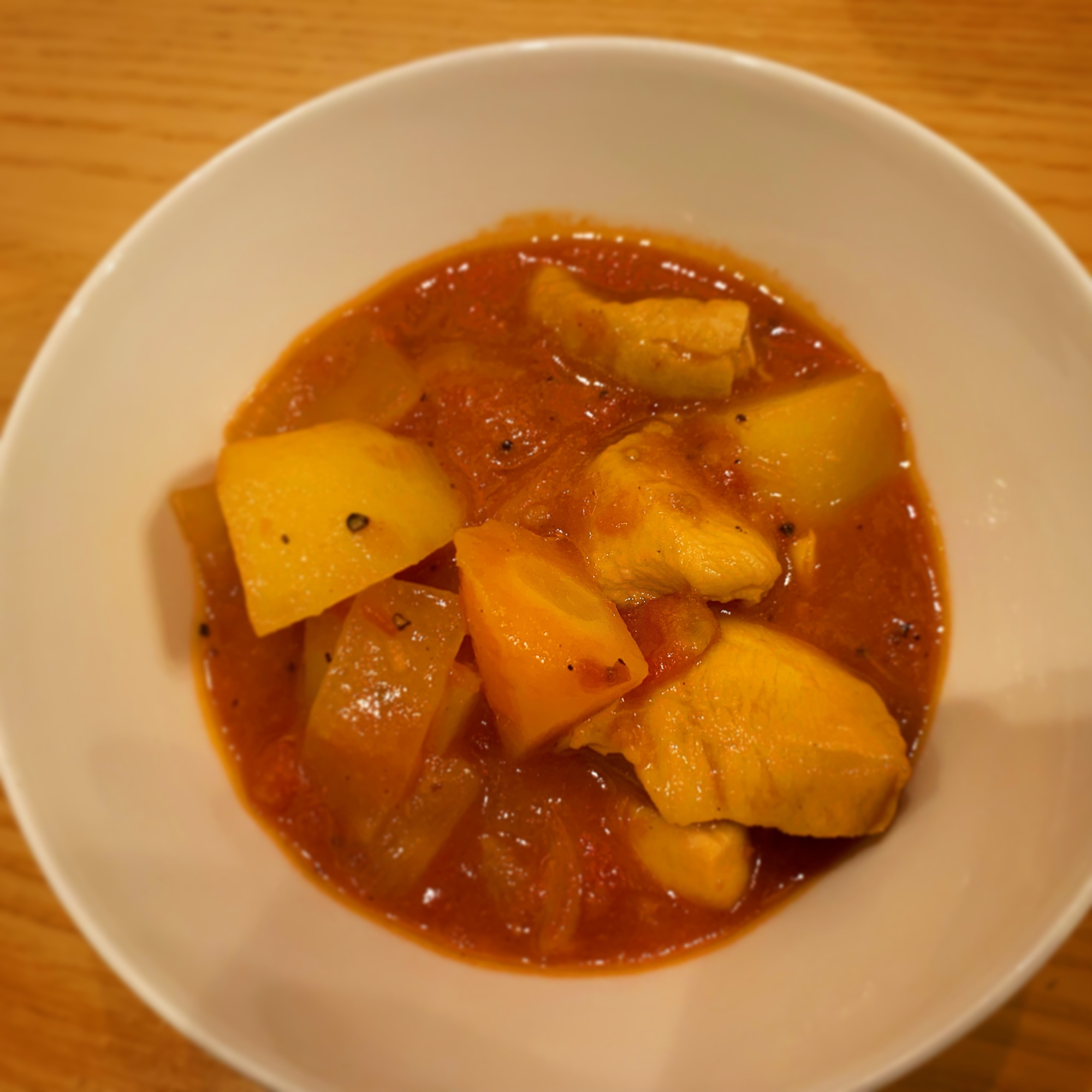 鶏むね肉のトマト煮込み