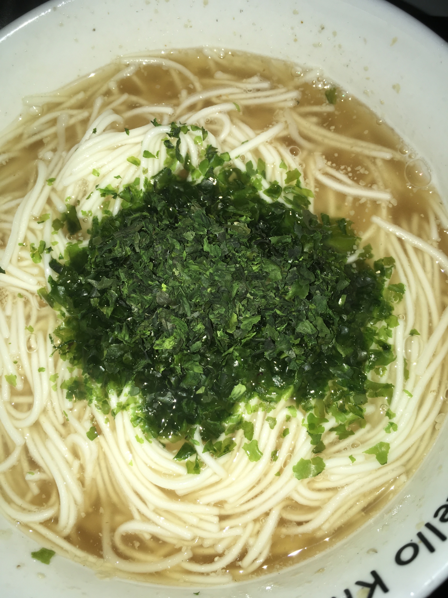 青のりとすりごまのシンプル煮麺