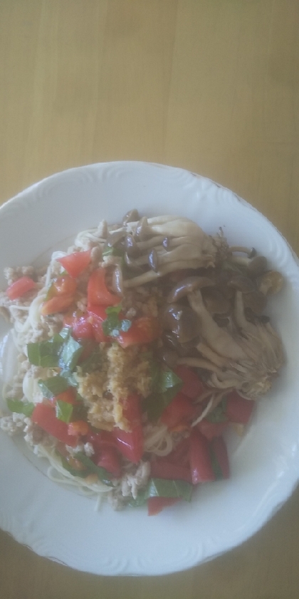 トマトとツナの冷製パスタ風そうめん
