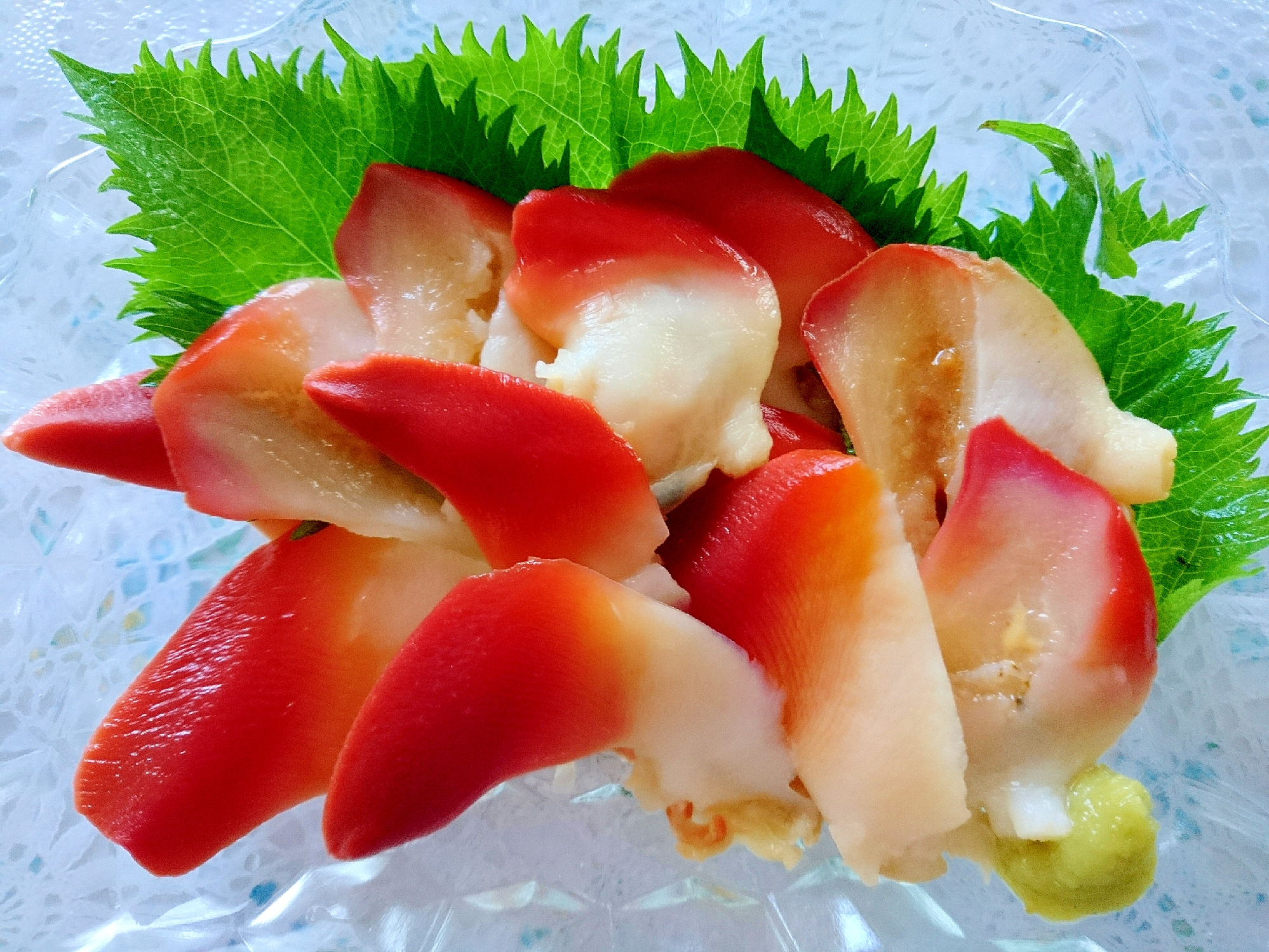 ほっき貝の刺身☆わさびマヨネーズ醤油添え