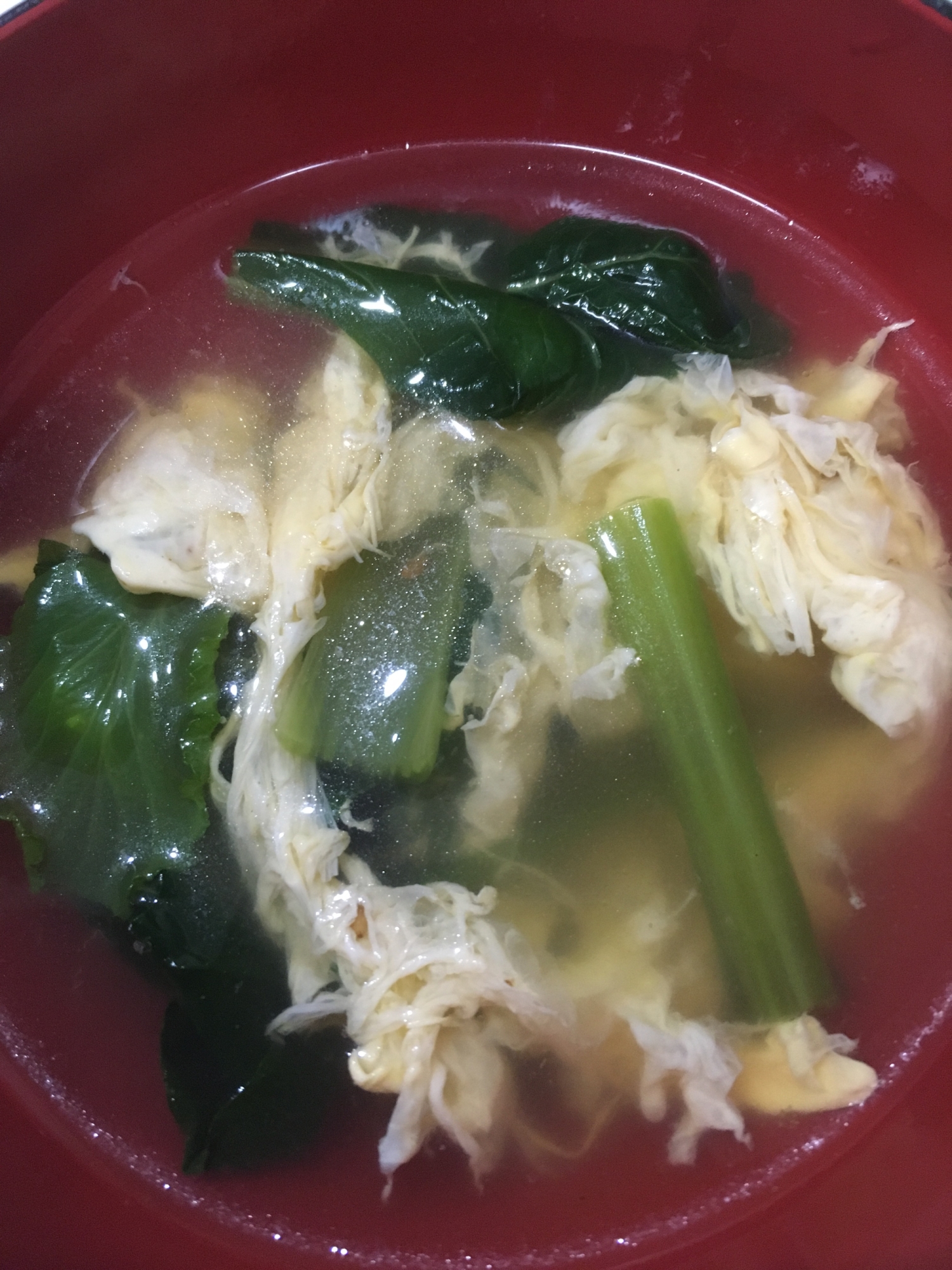 小松菜とたまごのあったかスープ！！