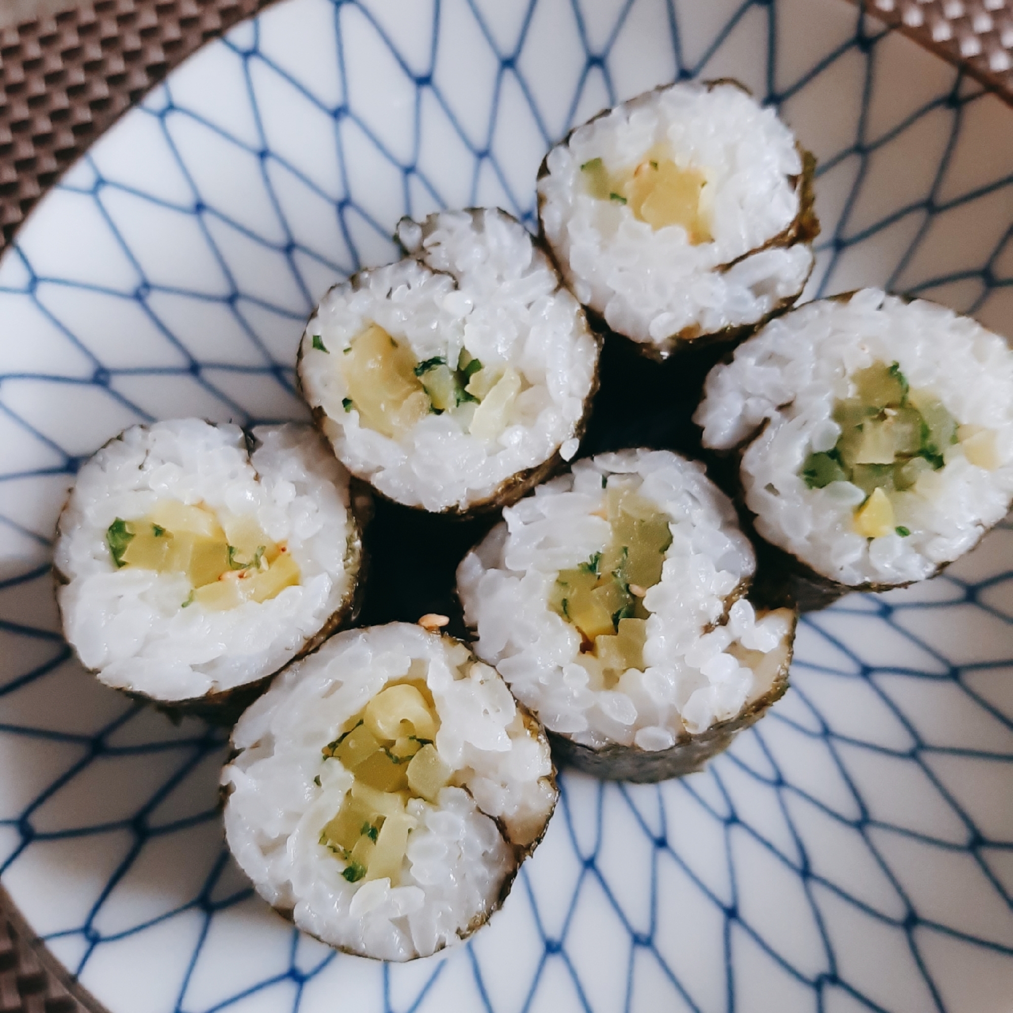 大葉とたくあんの細巻き レシピ 作り方 By Hinamam 楽天レシピ