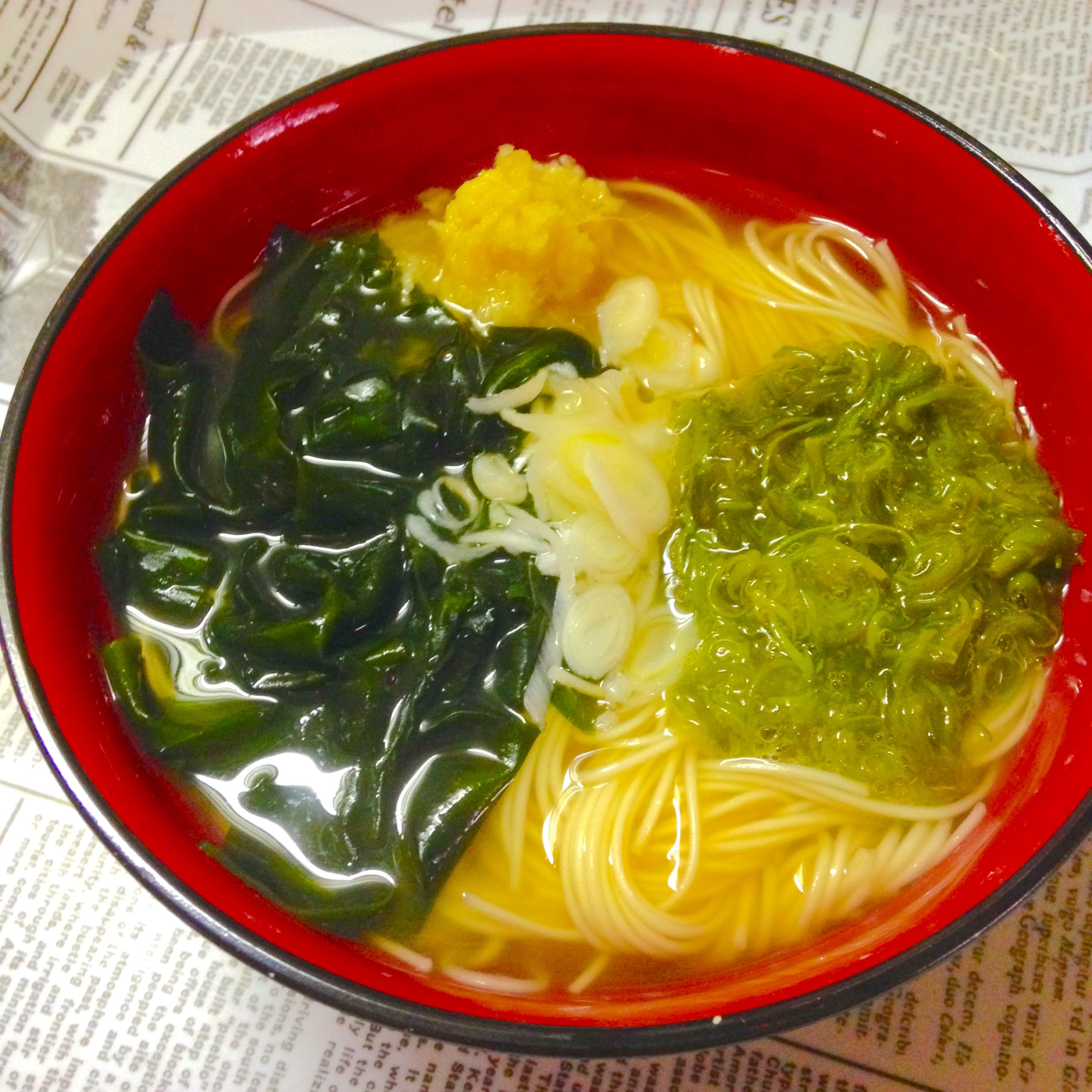 寒い日に★海藻たっぷりトロトロにゅうめん★