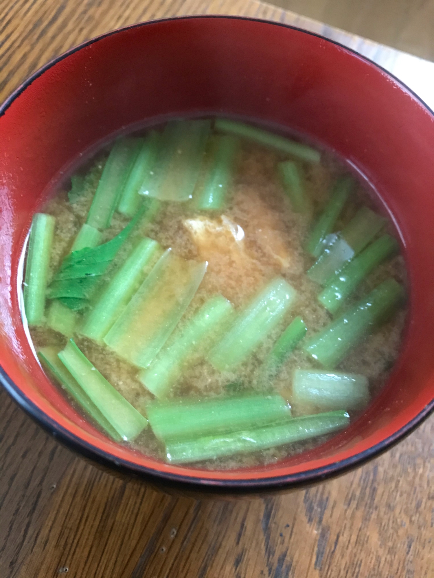 小松菜と京揚げの味噌汁