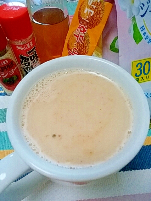 ホッと☆酒粕＆五味茶スパイシーミルクジャスミン茶♪