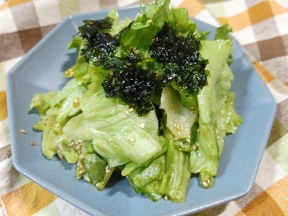 大人味♡包丁不要♡簡単♡レタスのわさび風味サラダ