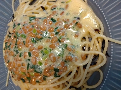 納豆卵スパゲッティ