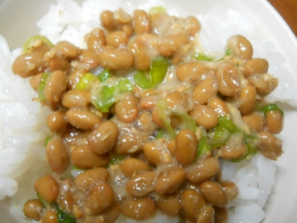 納豆の食べ方-ネギごま生姜♪