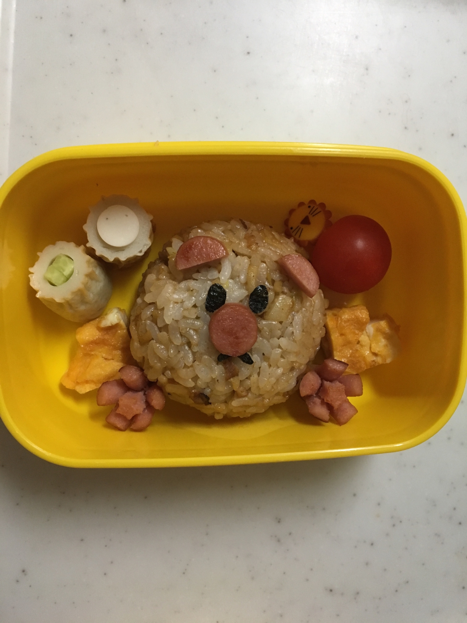 そば飯で☆クマさんお弁当(^○^)