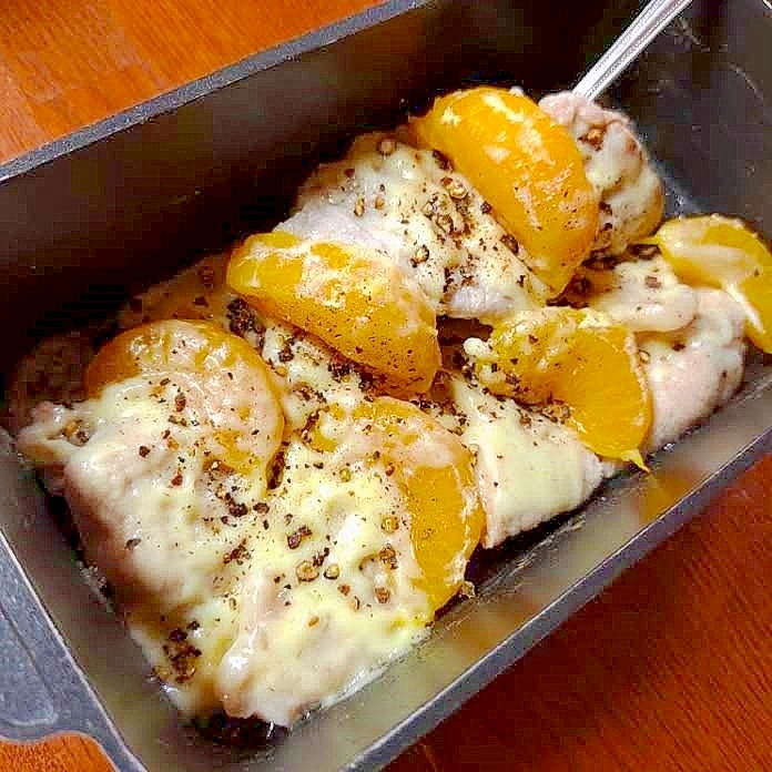 ●超簡単★温州みかん×チーズたっぷり豚肉のグリル●