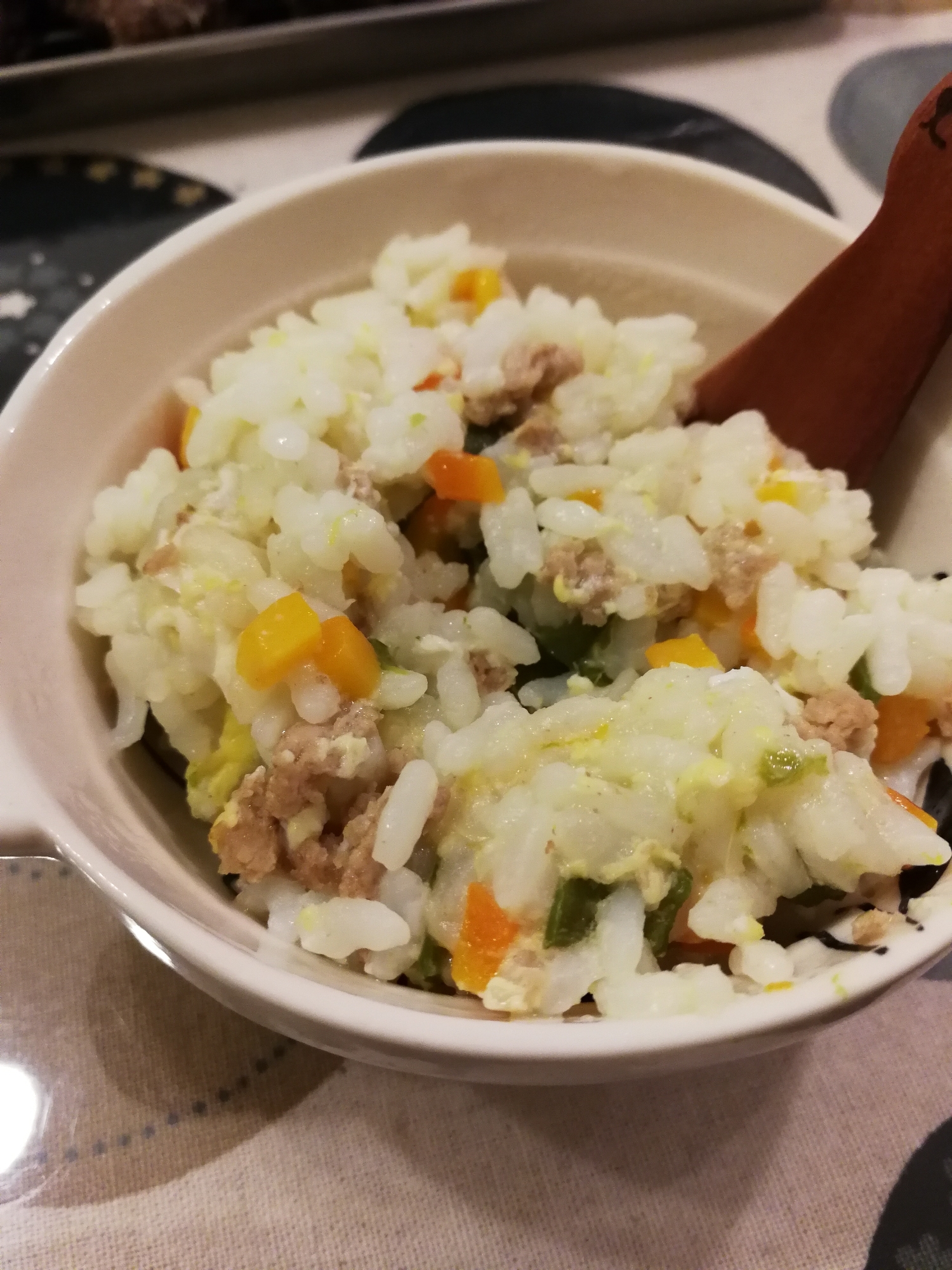 【離乳食後期】豚と野菜の雑炊卵とじ