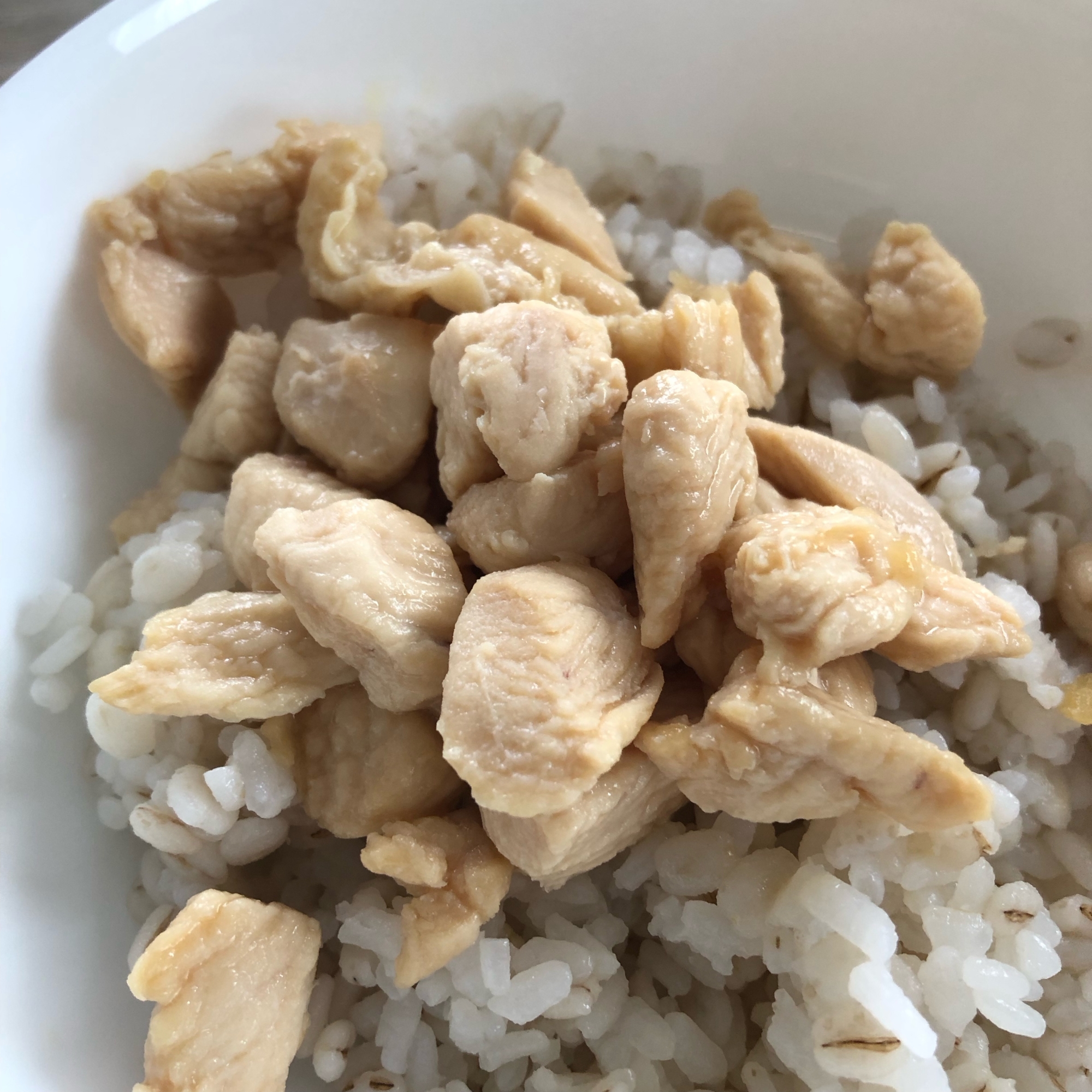 胸肉で大きめのひき肉そぼろ