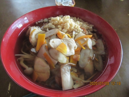 きのこと玉ねぎのにゅうめん