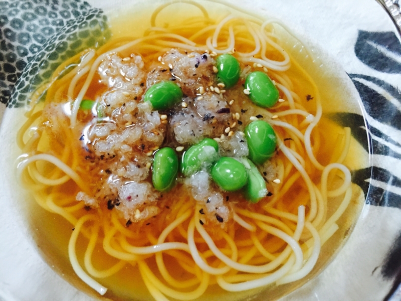 爽やか！枝豆ゆかりおろしそうめん