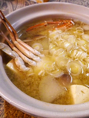 簡単、蟹大根味噌鍋