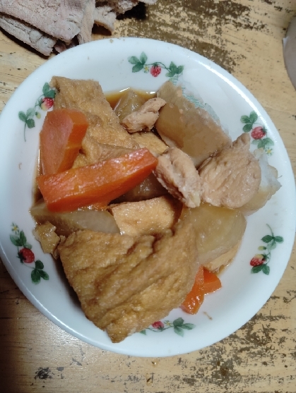 厚揚げと鶏肉と大根の煮物★生姜風味
