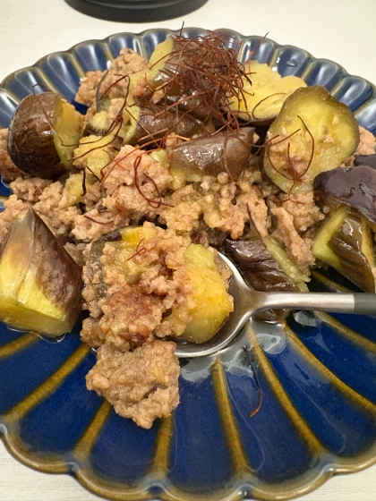 茄子とひき肉の豆板醤ピリ辛炒め
