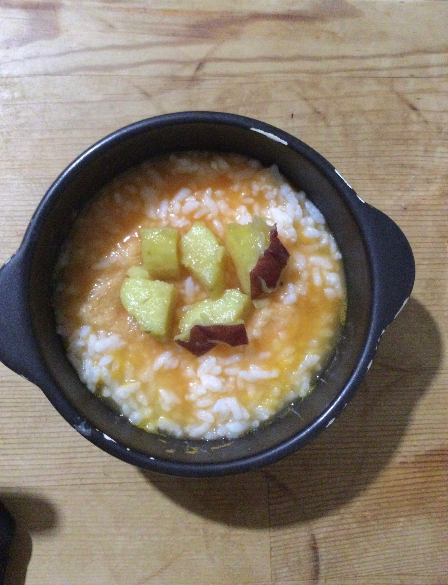 さつま芋乗せ♢裏ごし人参入りおかゆ♪