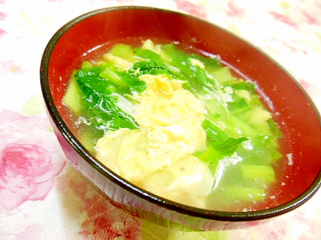 白湯de❤小松菜と卵のスープ❤