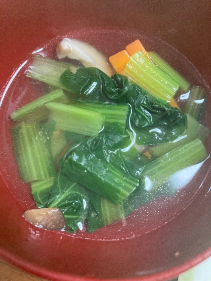 小松菜と人参とねぎの中華スープ
